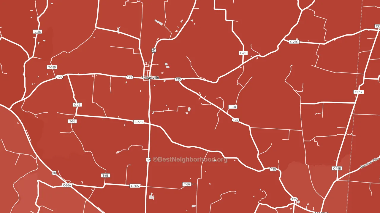45168, OH block-group political-lean map