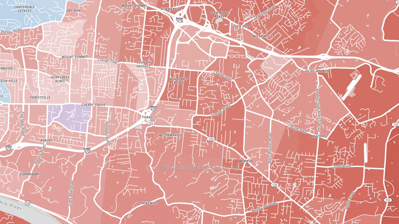 45245, OH block-group political-lean map