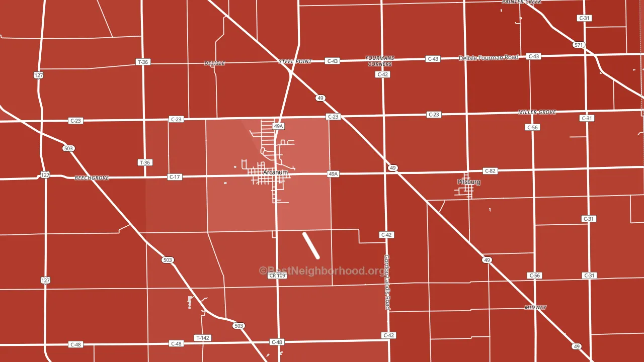 45304, OH block-group political-lean map