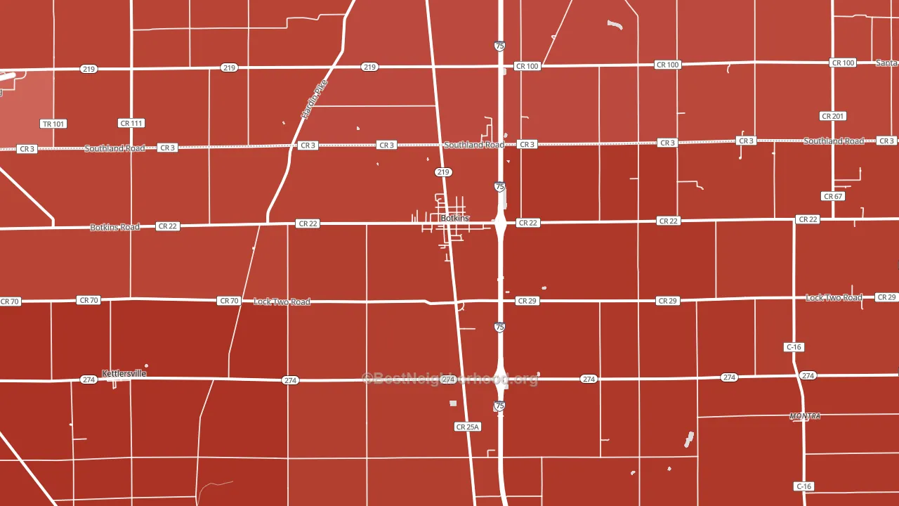 45306, OH block-group political-lean map