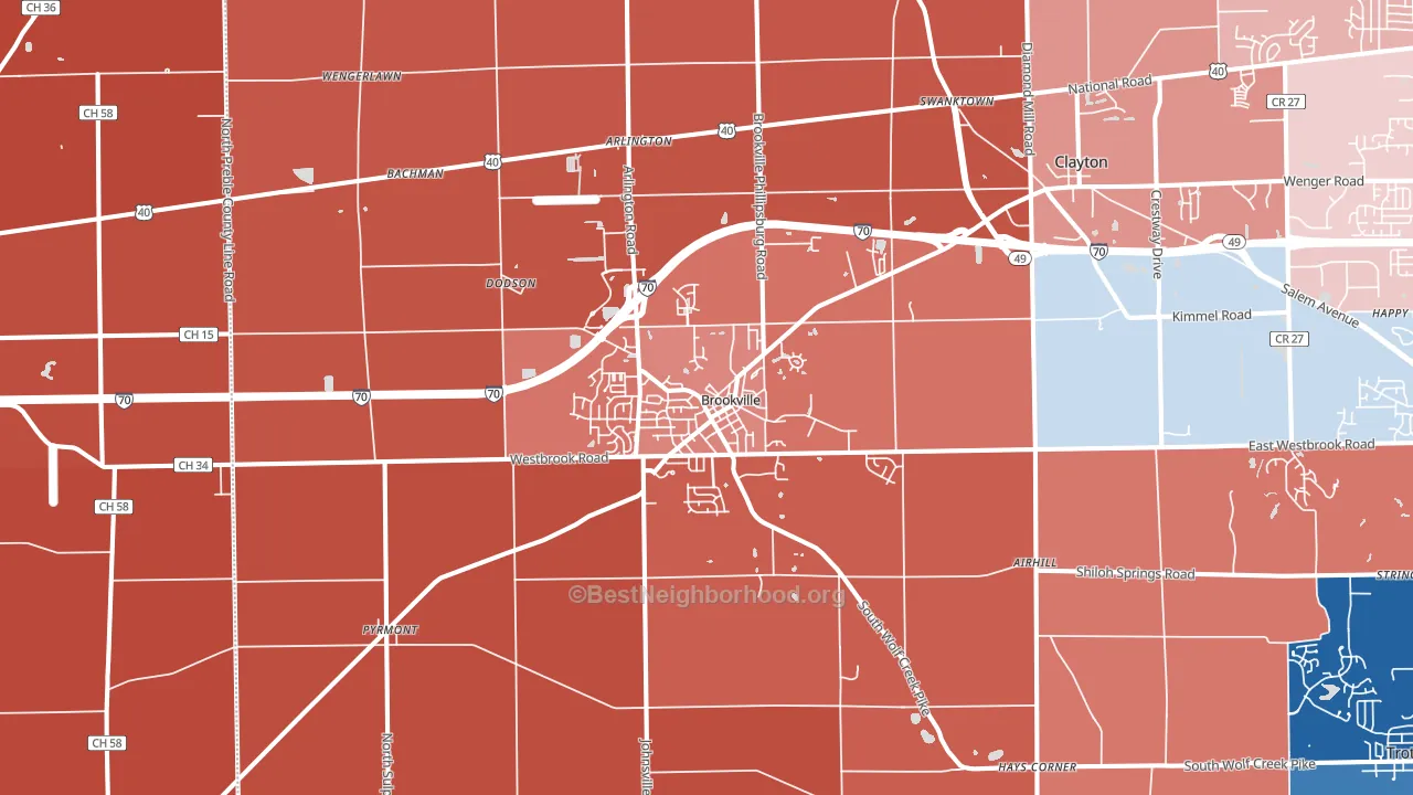 45309, OH block-group political-lean map