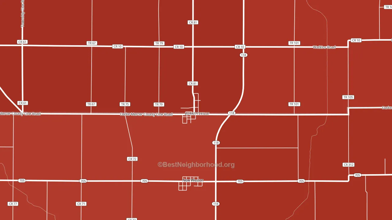45310, OH block-group political-lean map
