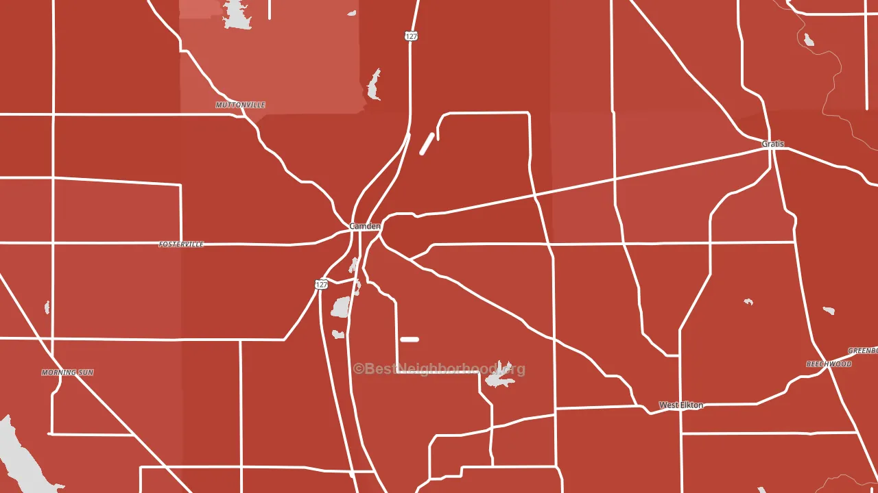 45311, OH block-group political-lean map