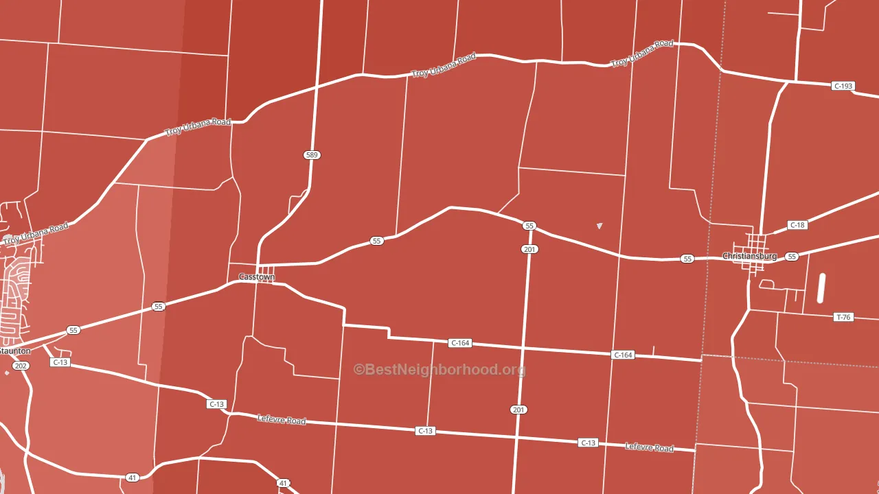 45312, OH block-group political-lean map