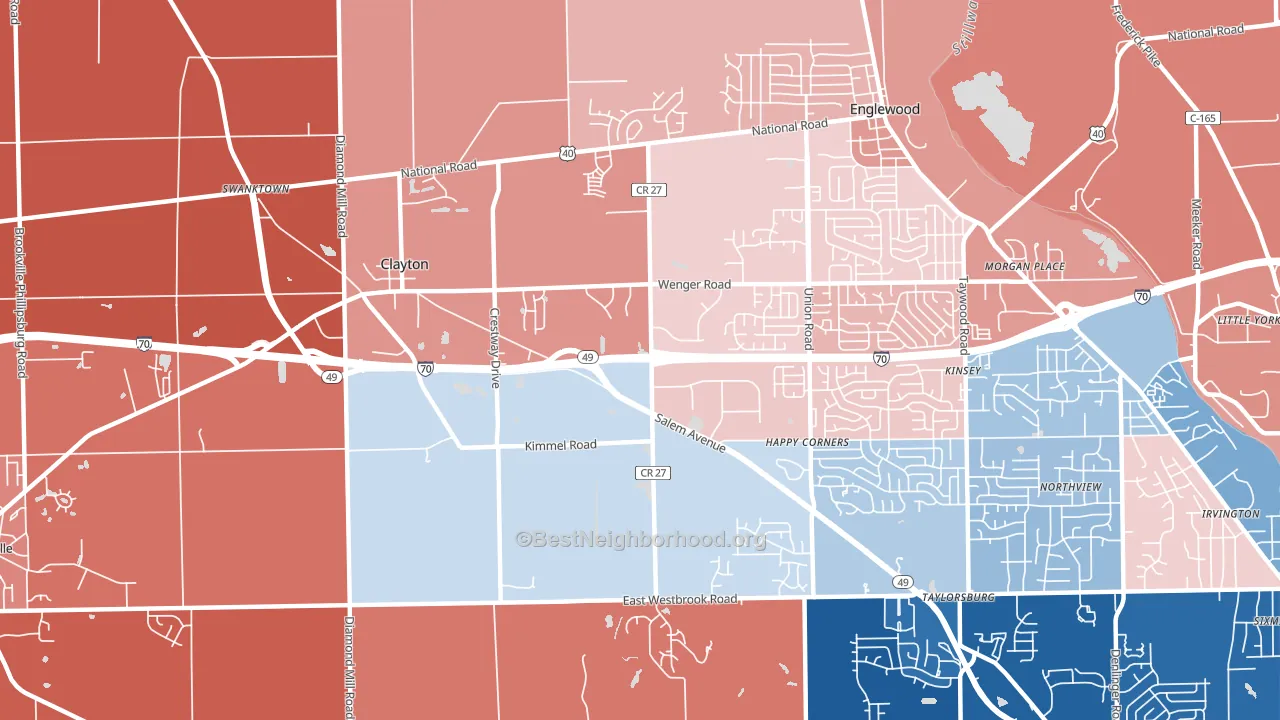 45315, OH block-group political-lean map