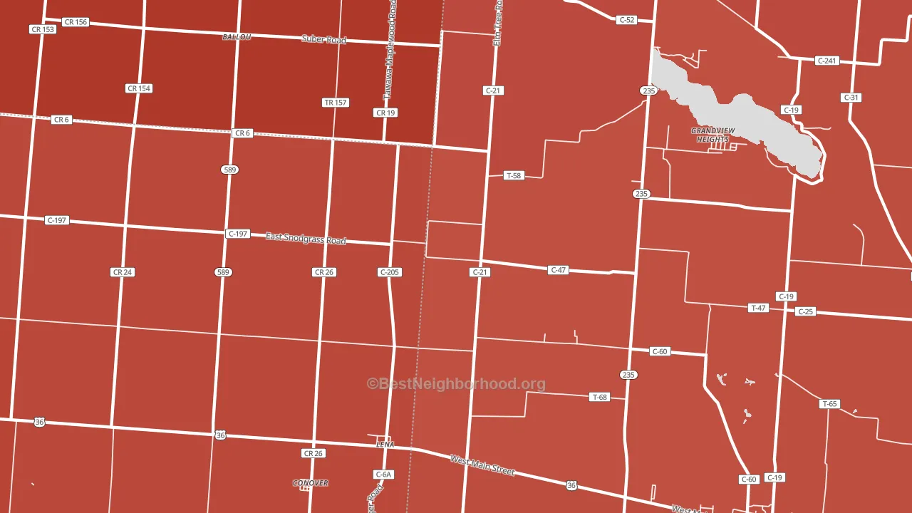 45317, OH block-group political-lean map