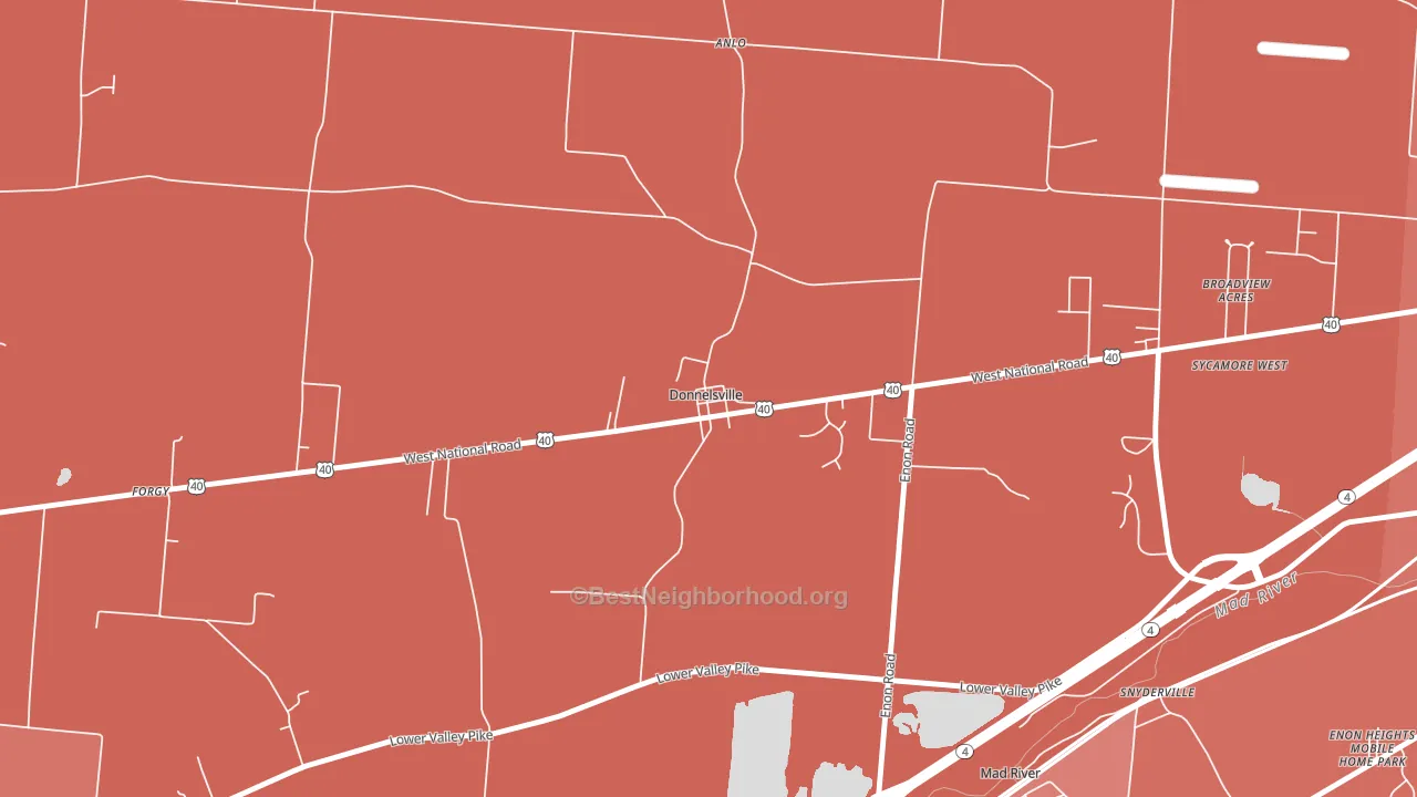 45319, OH block-group political-lean map