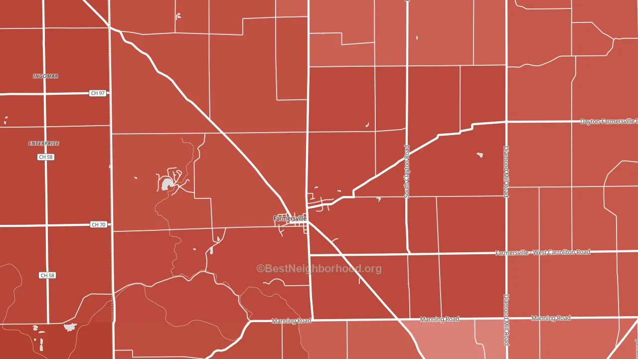 45325, OH block-group political-lean map