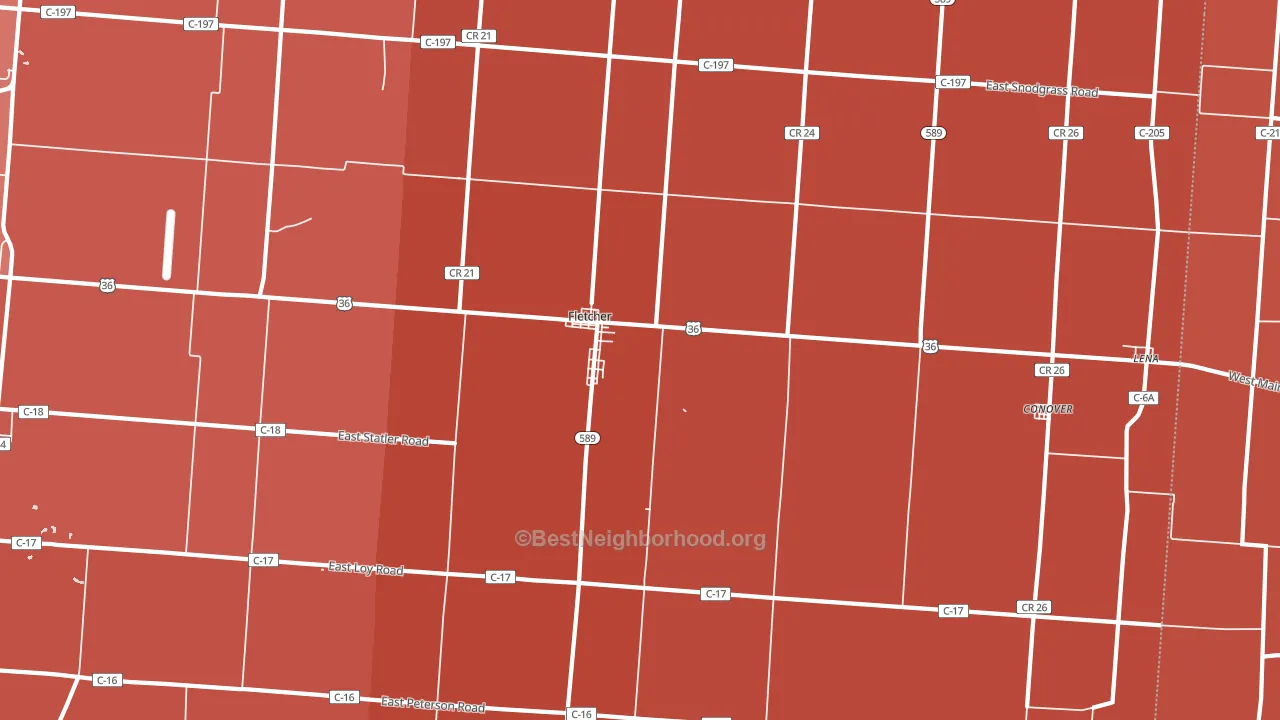 45326, OH block-group political-lean map