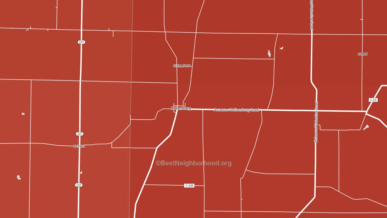 45332, OH block-group political-lean map