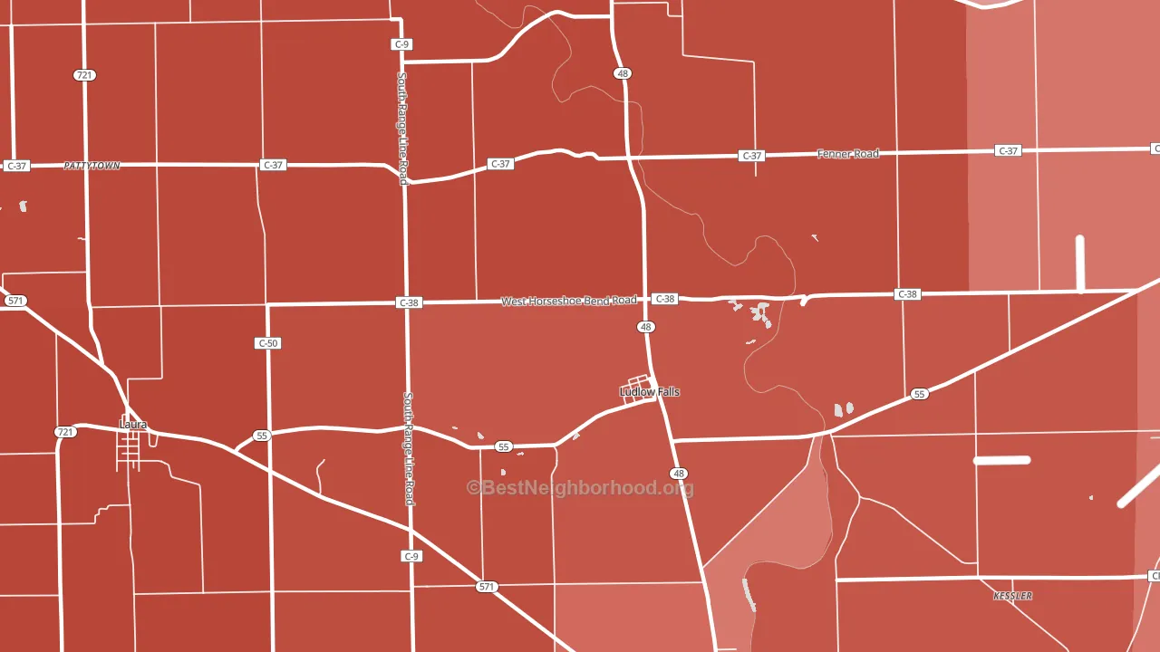 45339, OH block-group political-lean map