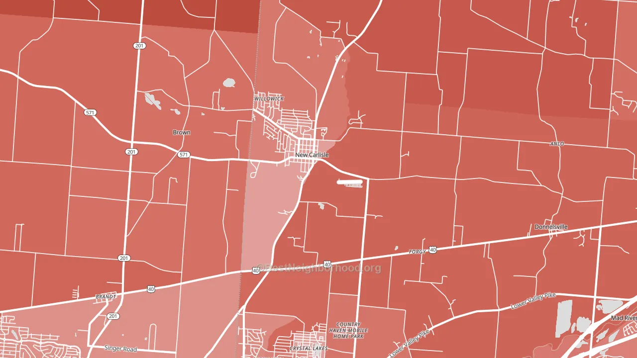 45344, OH block-group political-lean map