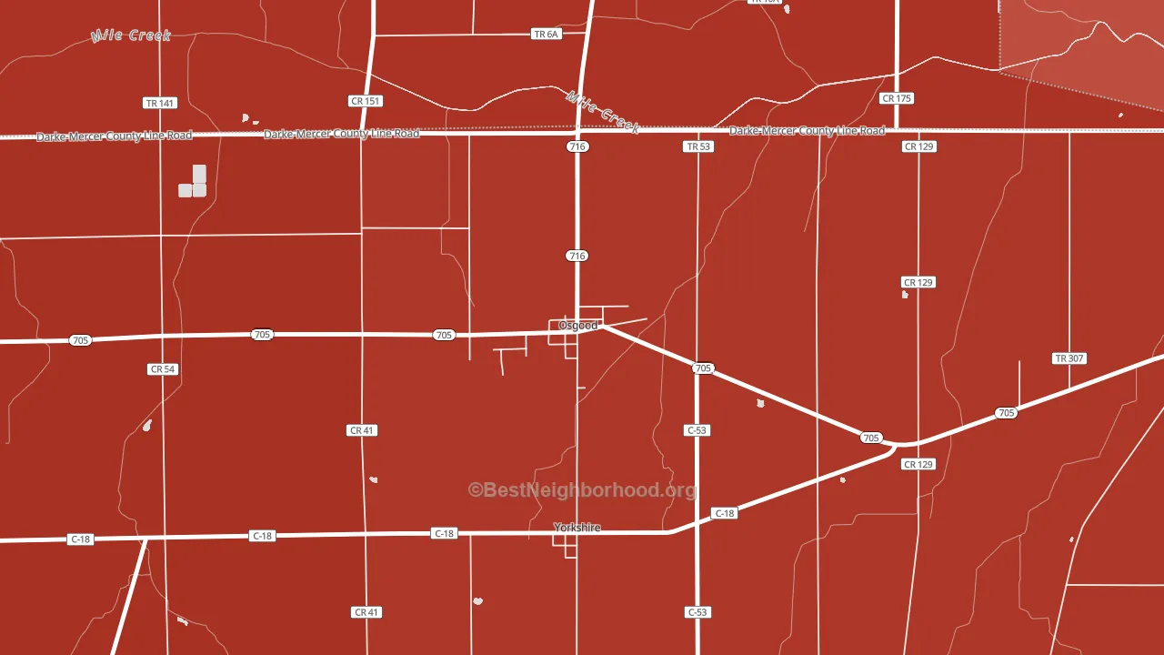 45351, OH block-group political-lean map