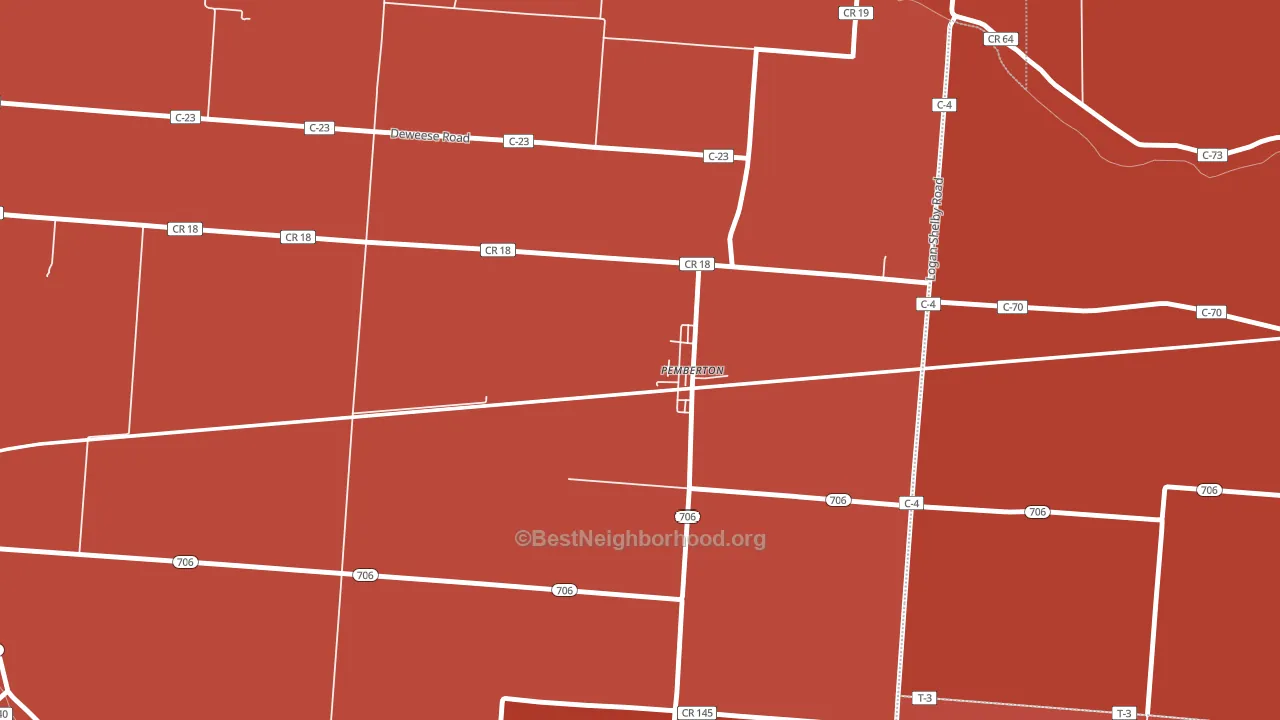 45353, OH block-group political-lean map