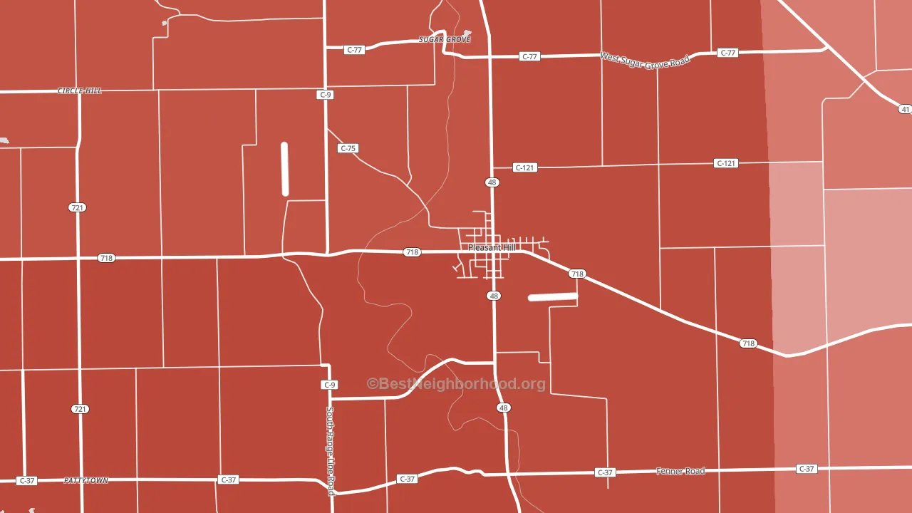 45359, OH block-group political-lean map
