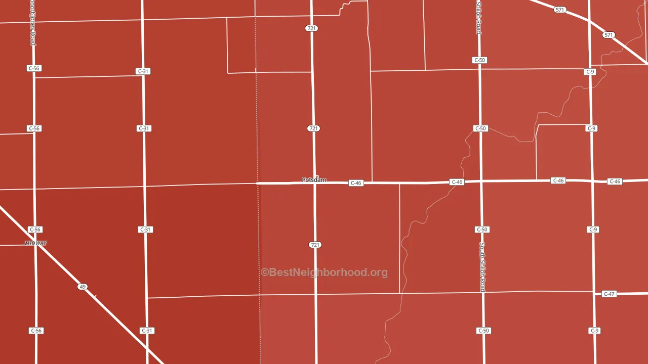 45361, OH block-group political-lean map