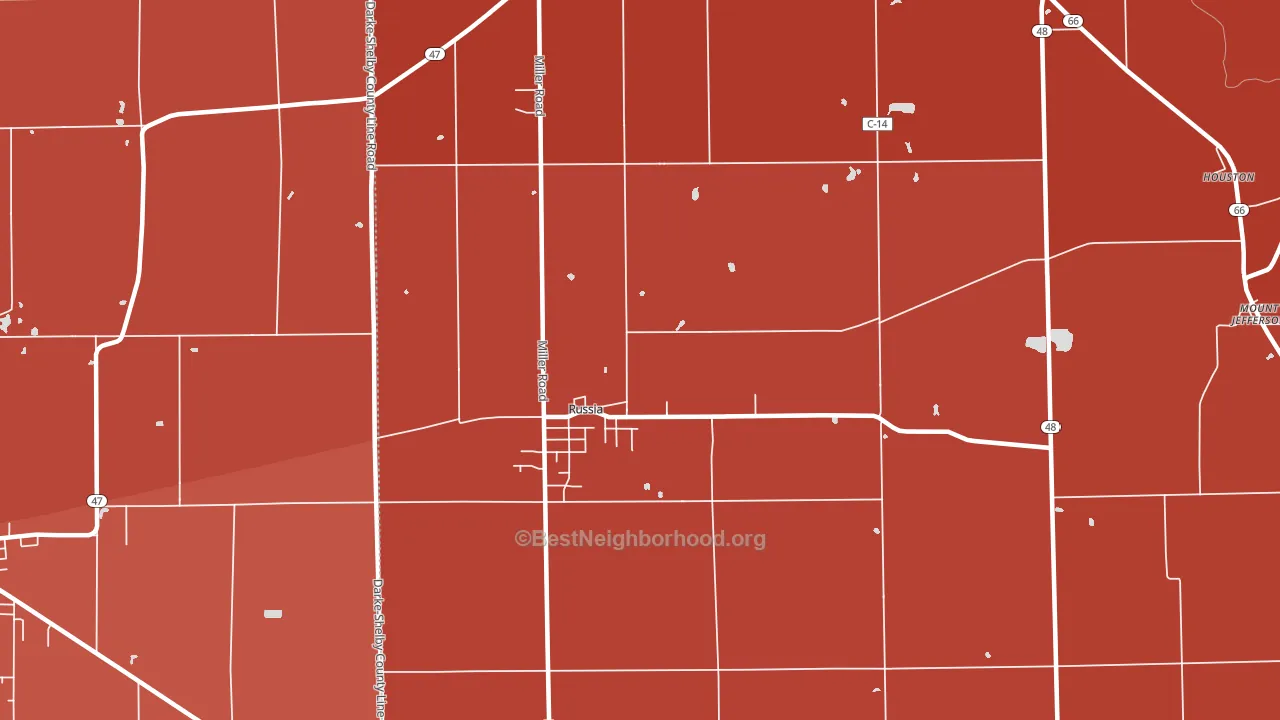 45363, OH block-group political-lean map