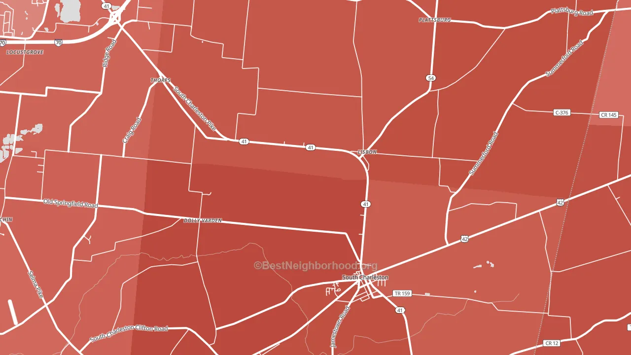 45368, OH block-group political-lean map