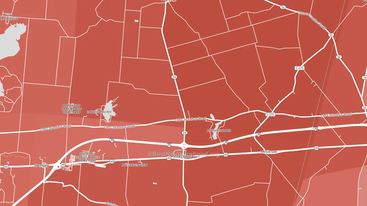 45369, OH block-group political-lean map