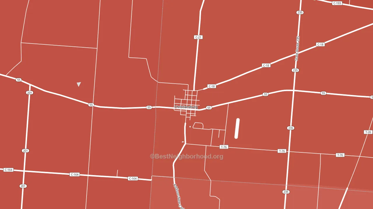 45389, OH block-group political-lean map