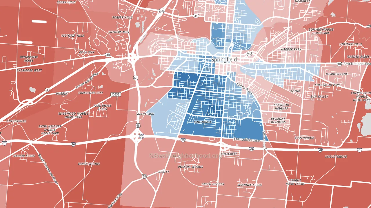 45506, OH block-group political-lean map