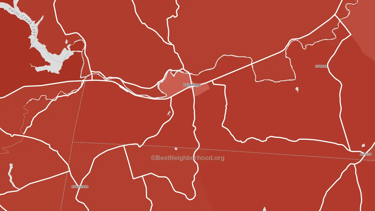 45612, OH block-group political-lean map