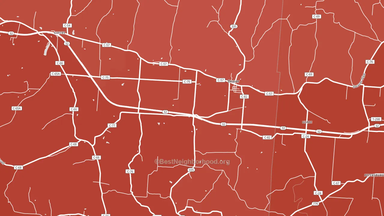 45613, OH block-group political-lean map