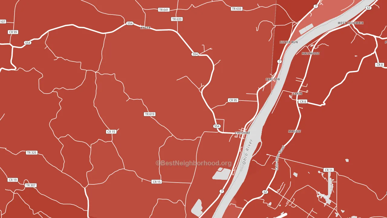 45620, OH block-group political-lean map