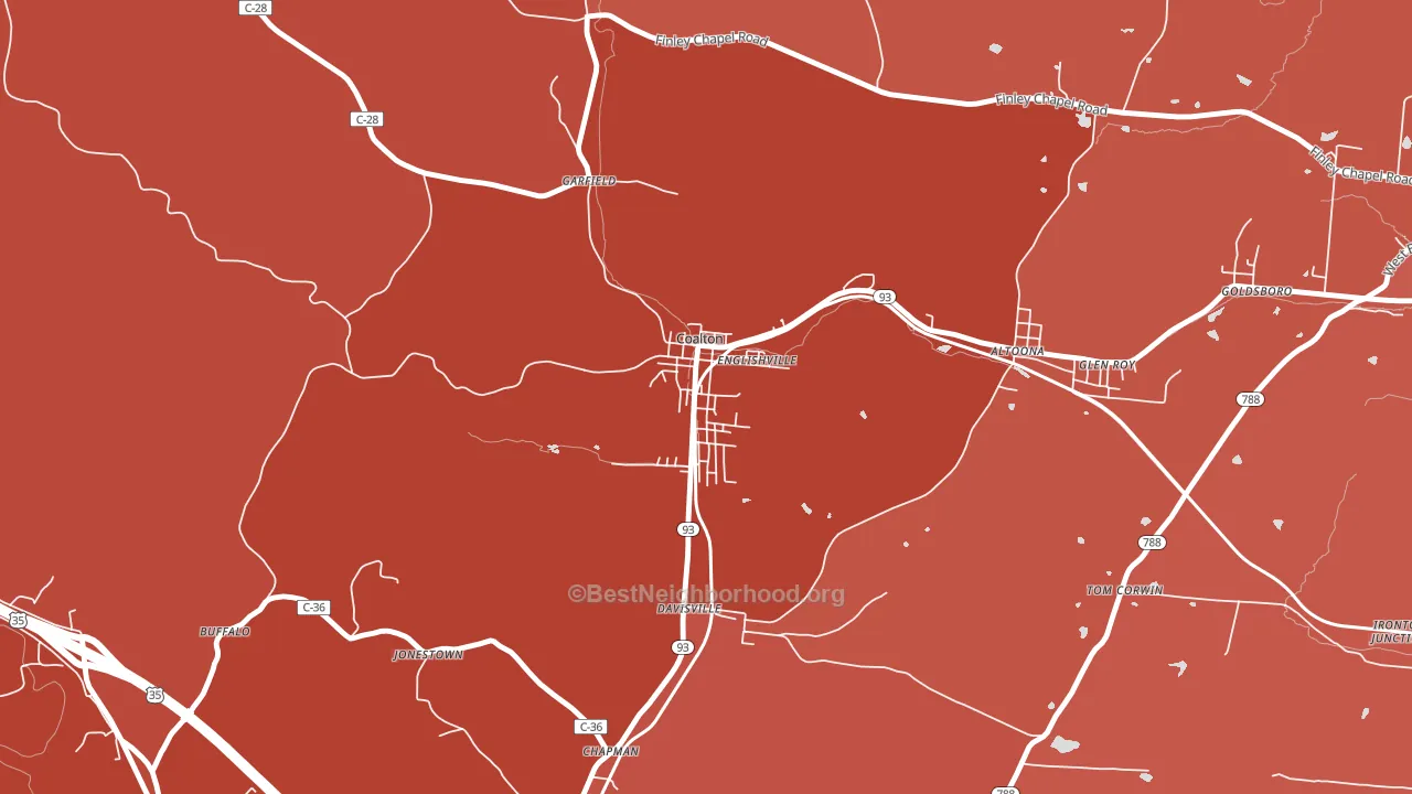 45621, OH block-group political-lean map