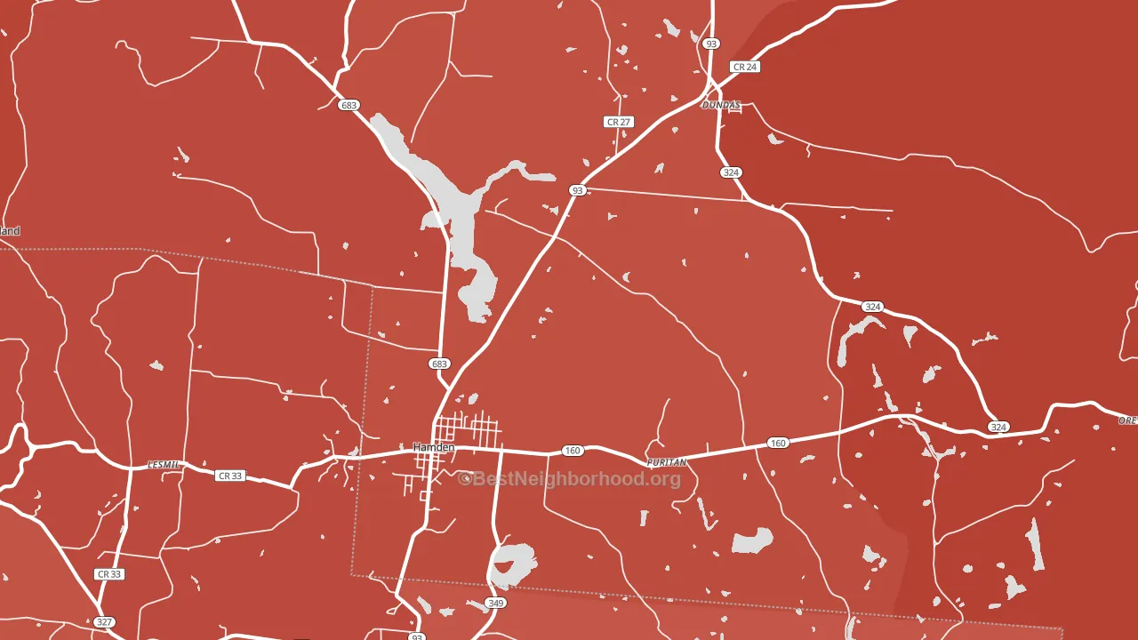 45634, OH block-group political-lean map