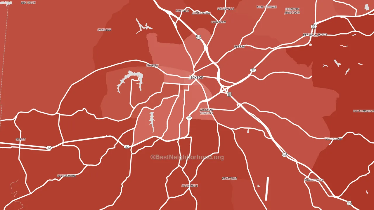 45640, OH block-group political-lean map