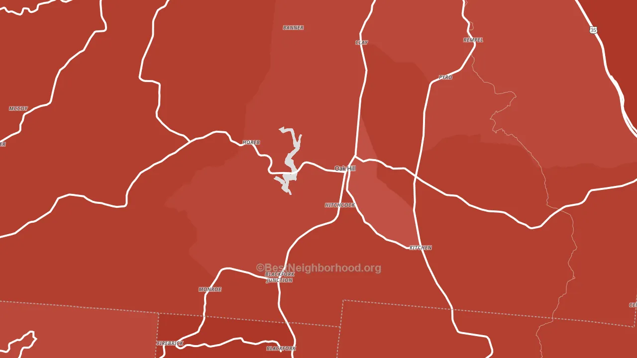 45656, OH block-group political-lean map