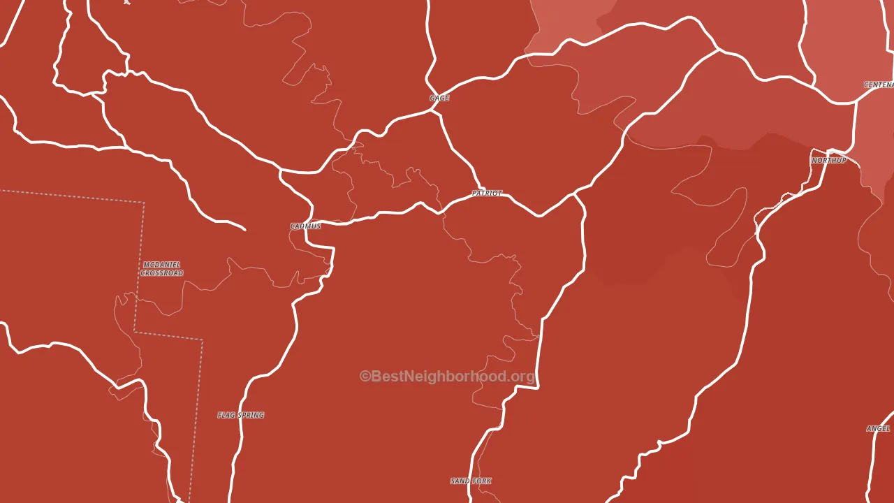 45658, OH block-group political-lean map