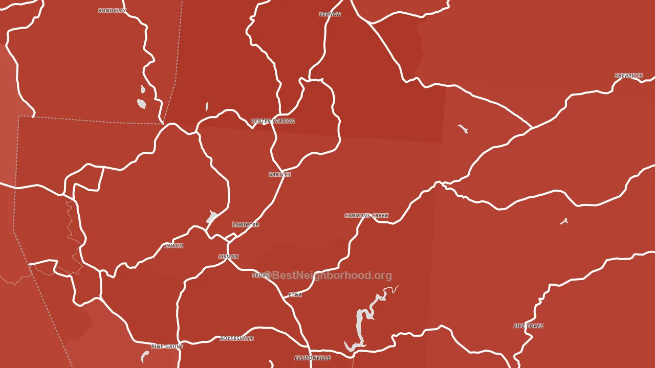 45659, OH block-group political-lean map