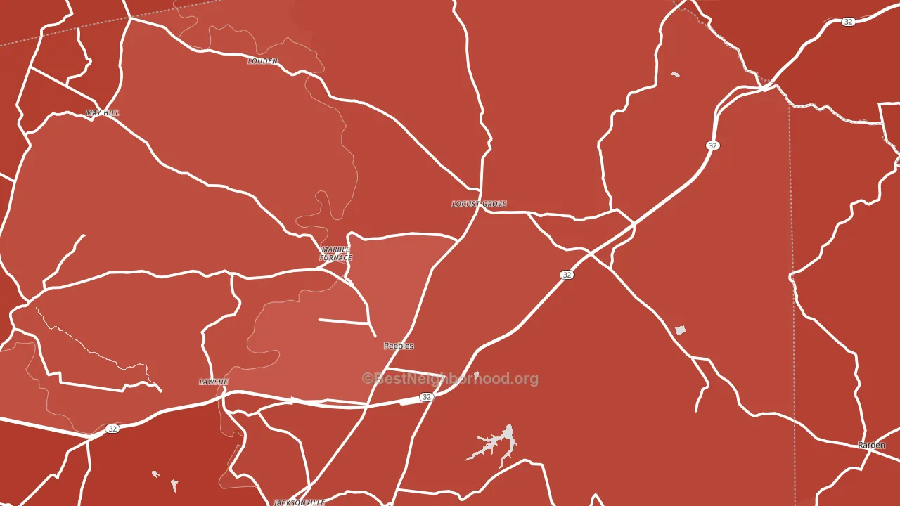 45660, OH block-group political-lean map
