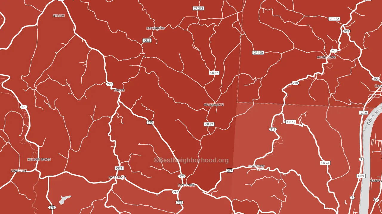 45678, OH block-group political-lean map