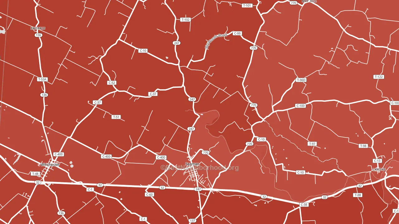 45679, OH block-group political-lean map