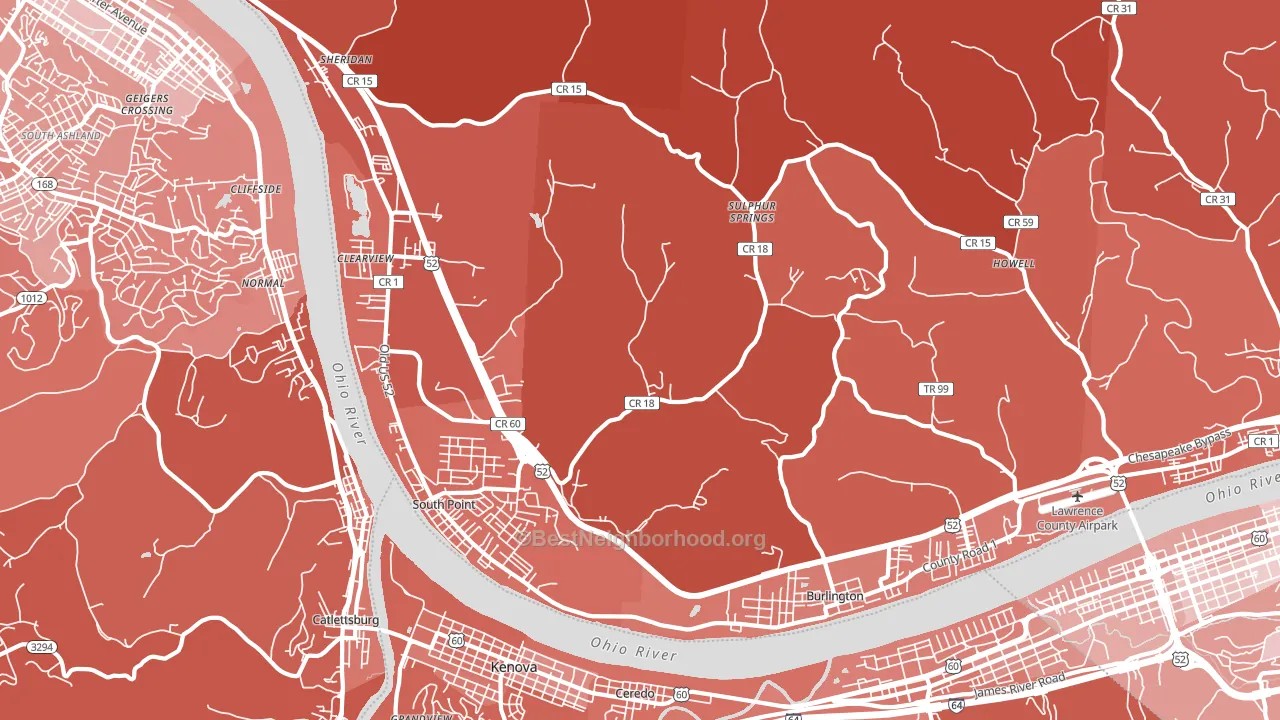45680, OH block-group political-lean map