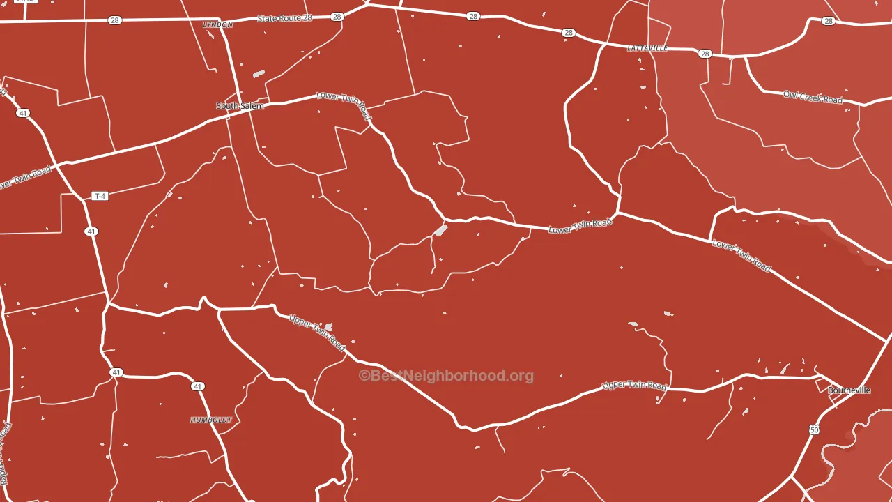 45681, OH block-group political-lean map