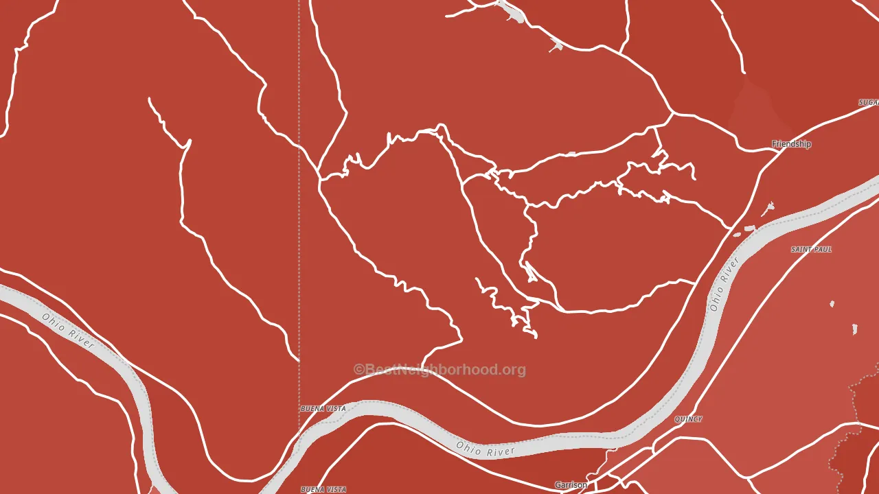 45684, OH block-group political-lean map