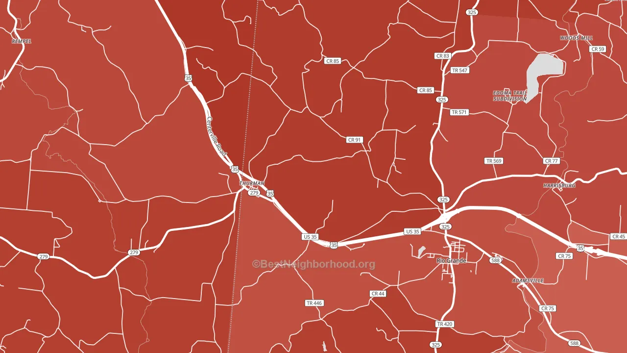 45685, OH block-group political-lean map