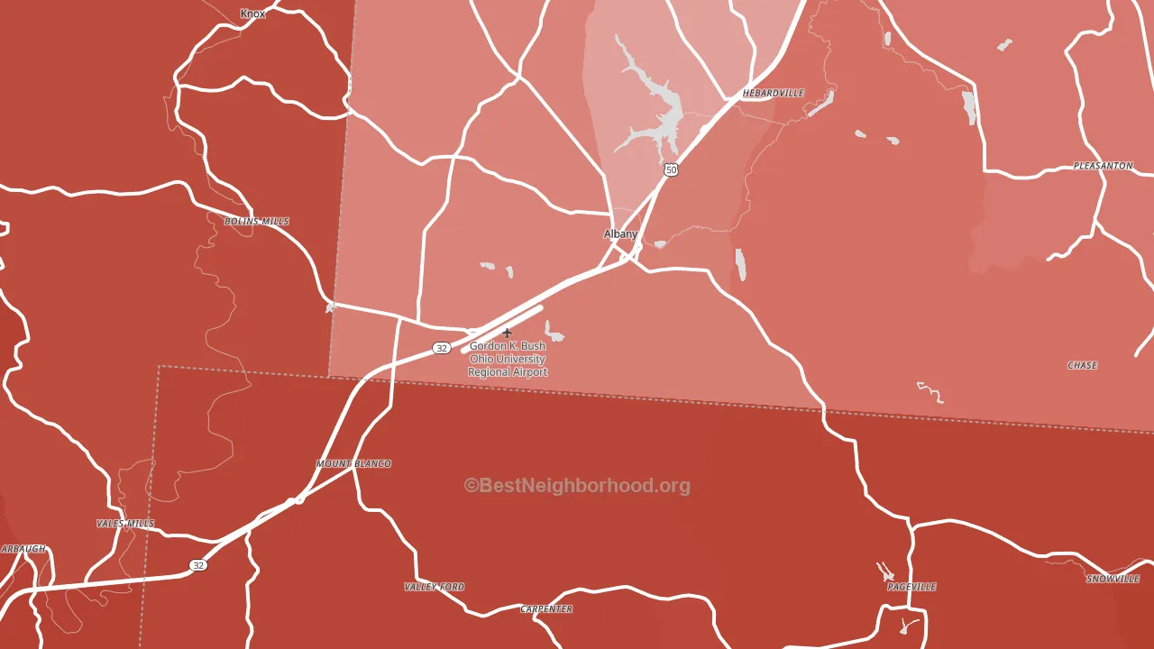 45710, OH block-group political-lean map