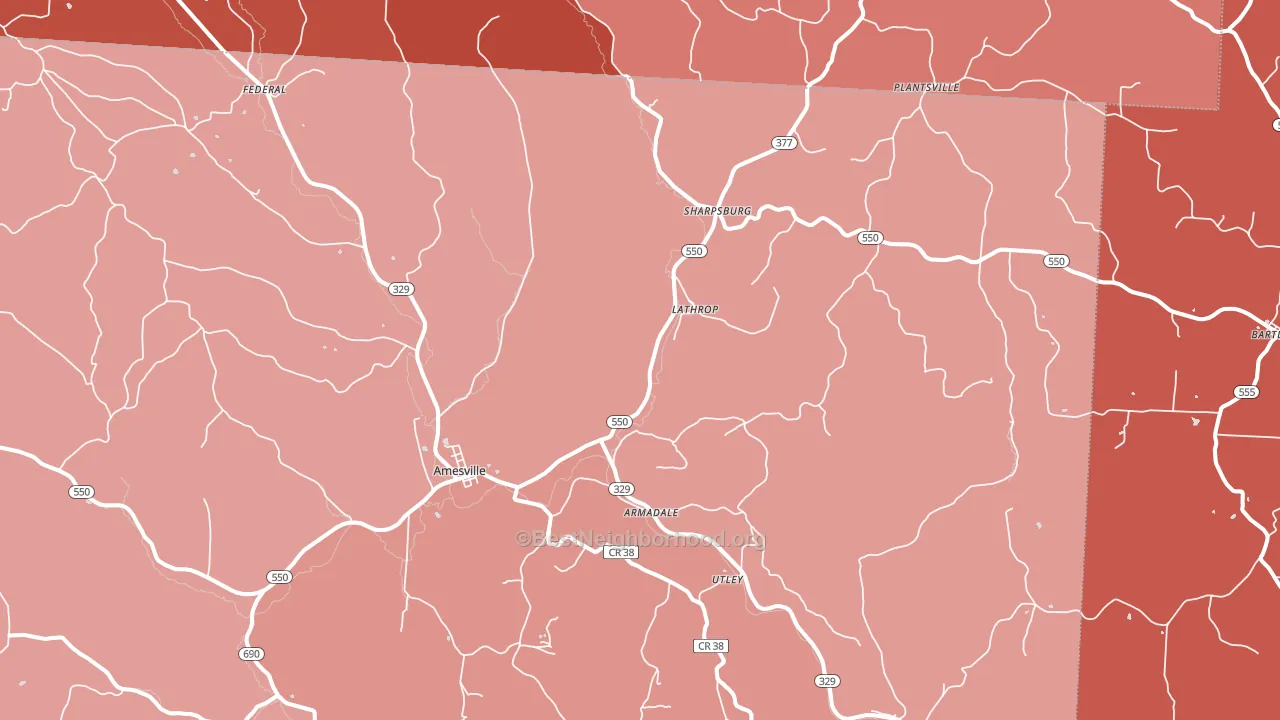 45711, OH block-group political-lean map
