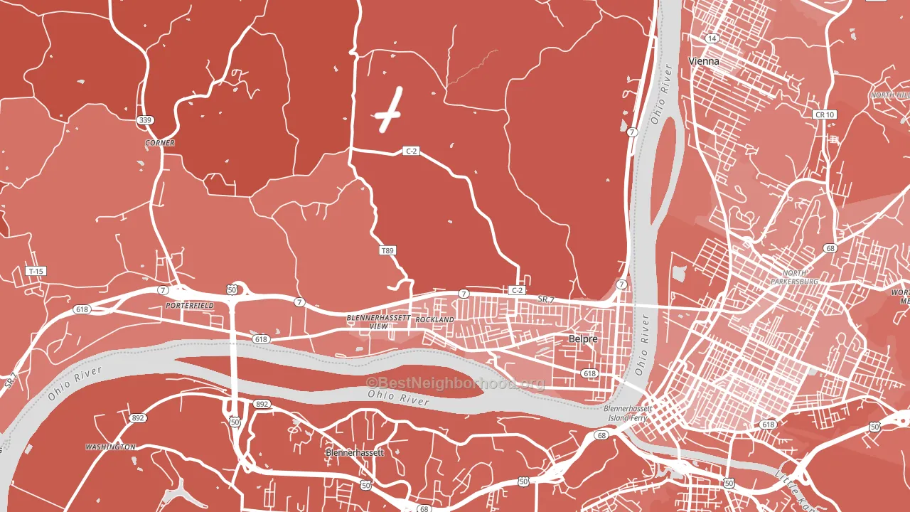 45714, OH block-group political-lean map