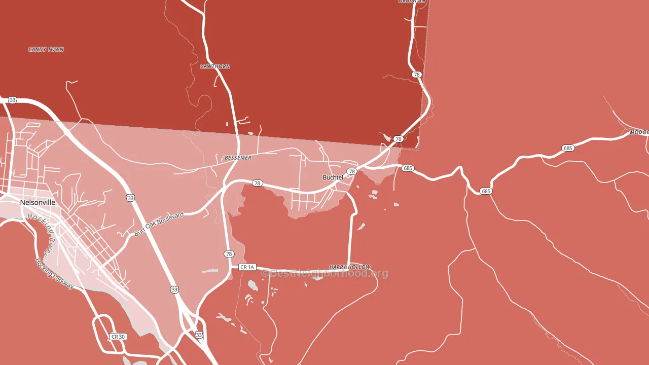 45716, OH block-group political-lean map