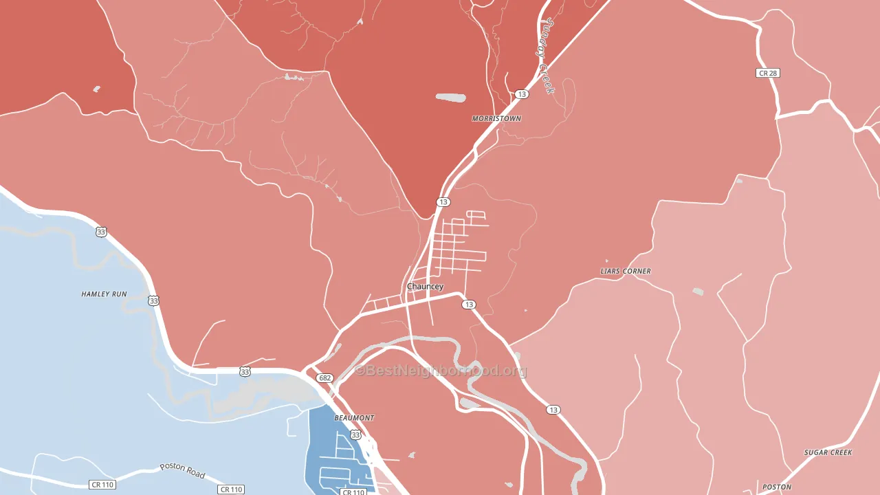 45719, OH block-group political-lean map