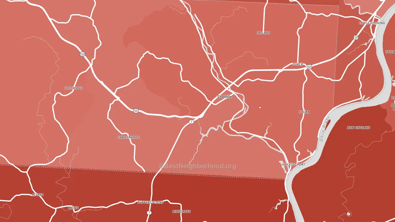 45723, OH block-group political-lean map