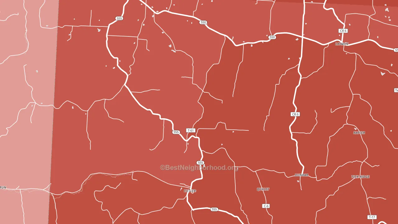 45724, OH block-group political-lean map