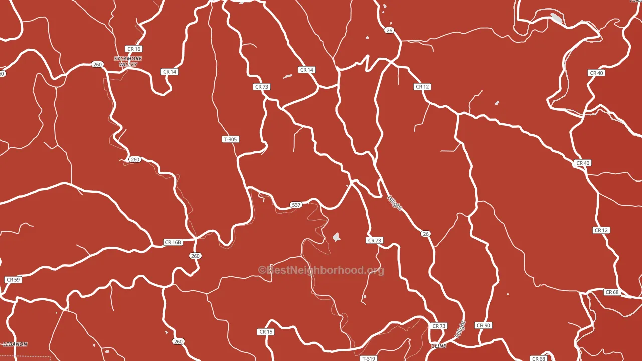 45734, OH block-group political-lean map