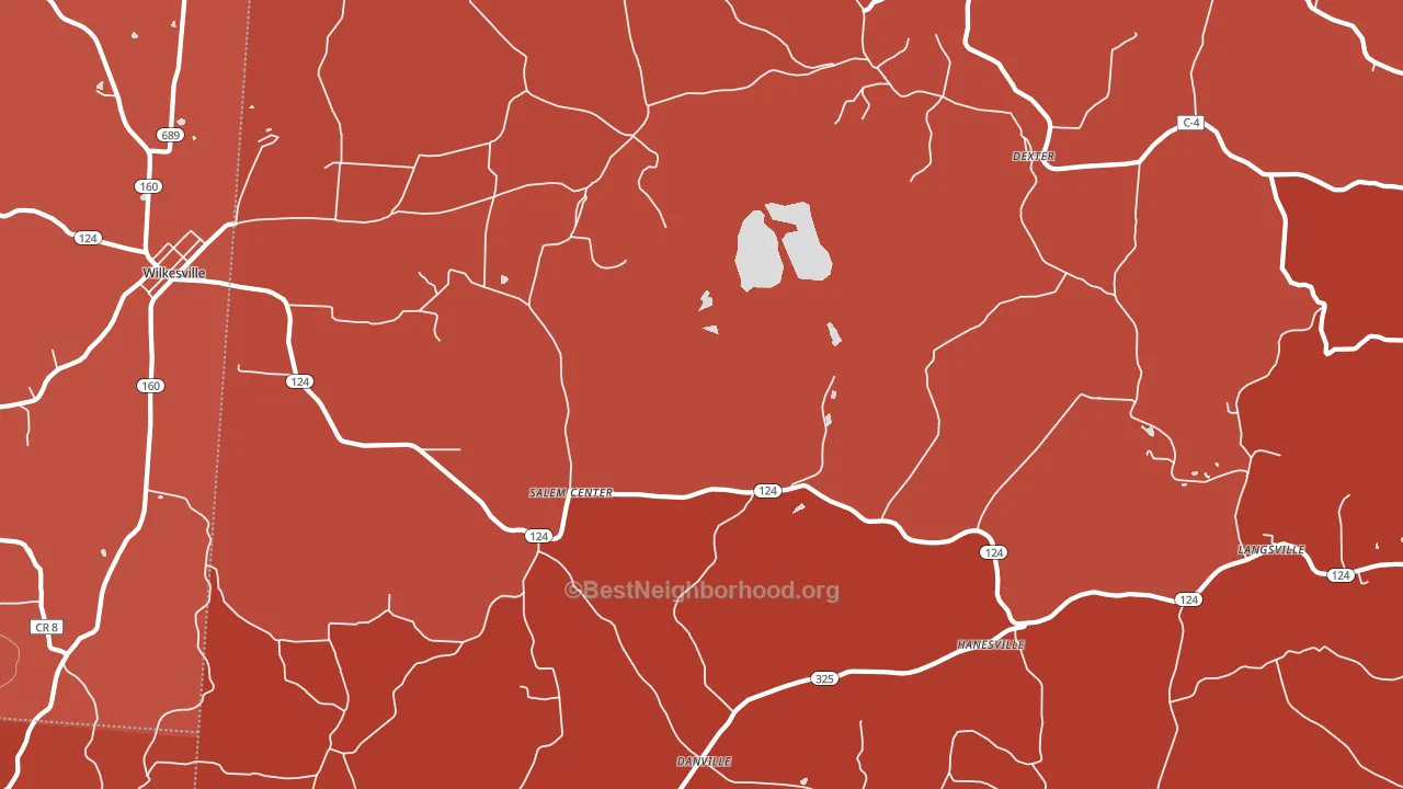 45741, OH block-group political-lean map